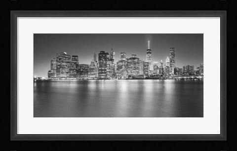Framed Manhattan Skyline Night 2 Print