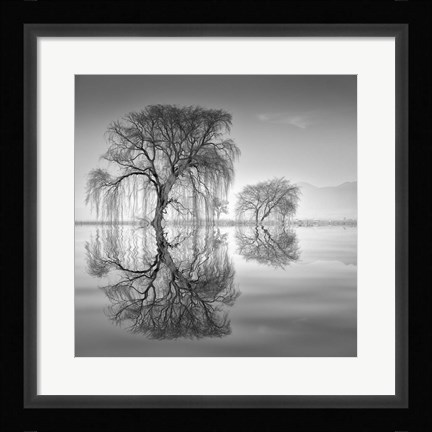 Framed 2 Sauces en Aqua Print