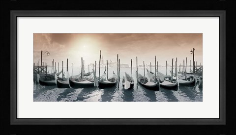 Framed Gondolas Pano Color Print