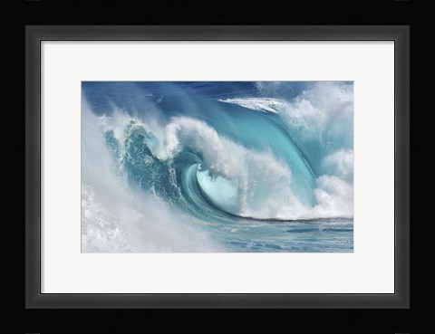 Framed When the Ocean Turns Into Blue Fire Print