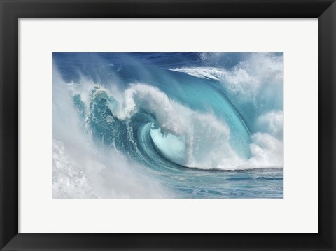 Framed When the Ocean Turns Into Blue Fire Print