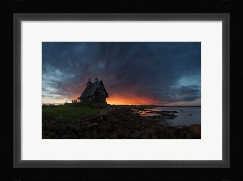 Framed Old Church On the Coast of White Sea Print