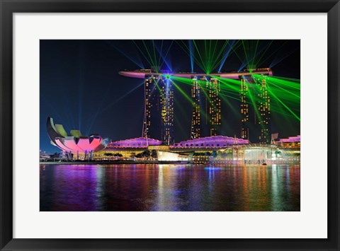 Framed Marina Bay Sands Lasershow Print