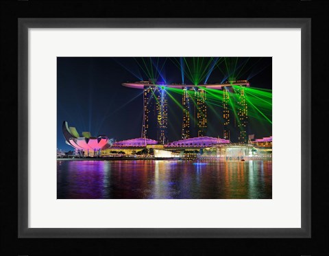Framed Marina Bay Sands Lasershow Print