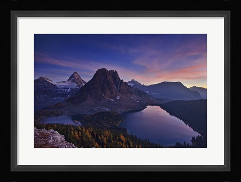 Framed Twilight At Mount Assiniboine Print