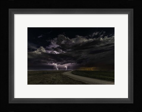 Framed Prairie Lightning Print
