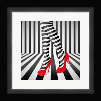Framed Red Shoes Print