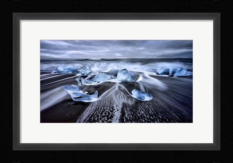 Framed Blue Diamonds Print