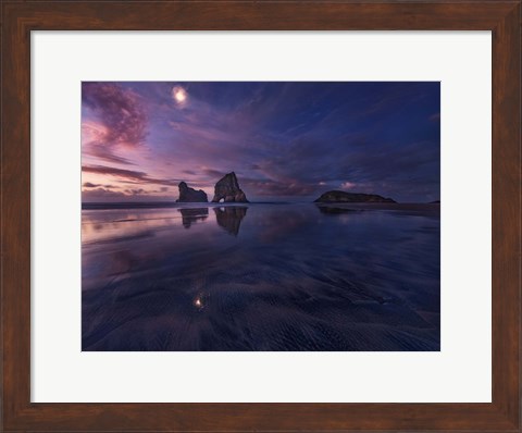 Framed Golden Bay When Night Falls Print