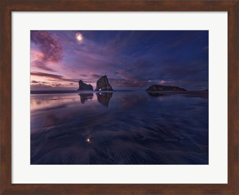 Framed Golden Bay When Night Falls Print