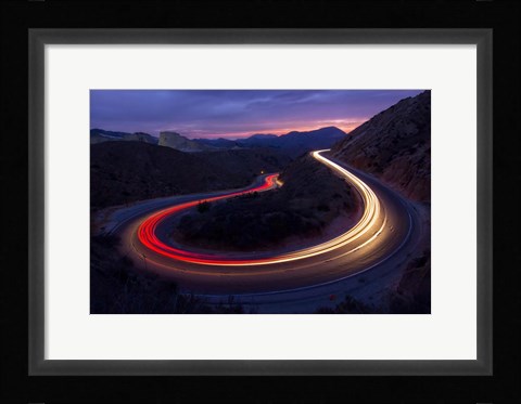 Framed Headlights and Brake Lights Print