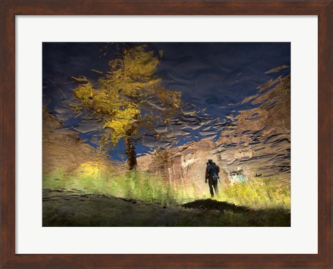 Framed Man In Nature - Autumn Print