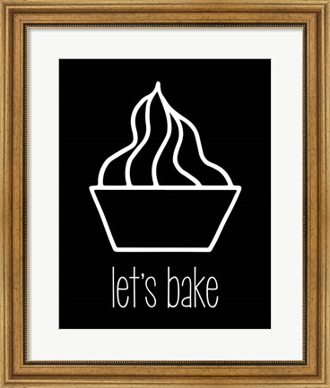 Framed Let&#39;s Bake - Dessert V Black Print