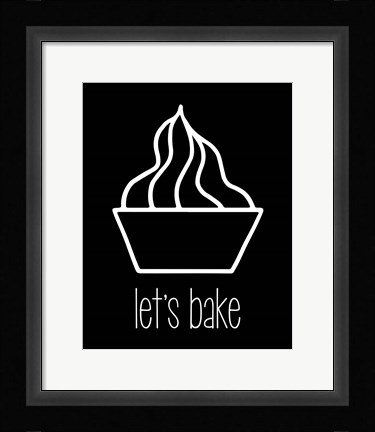 Framed Let's Bake - Dessert V Black Print