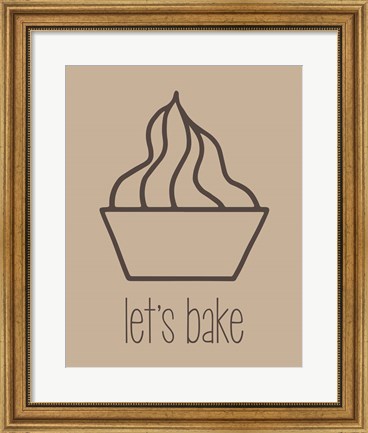 Framed Let&#39;s Bake - Dessert V Brown Print