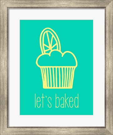 Framed Let&#39;s Bake - Dessert IV Teal Print