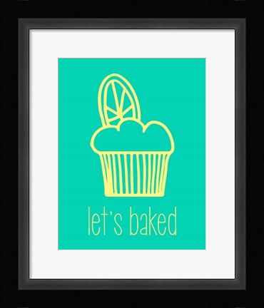 Framed Let's Bake - Dessert IV Teal Print