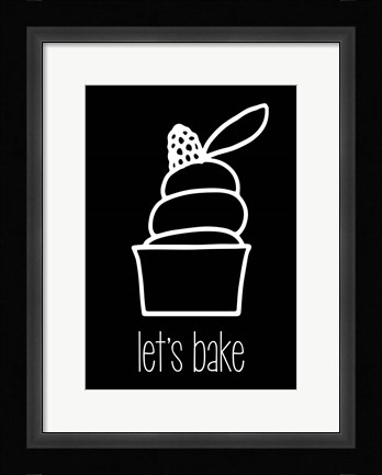 Framed Let's Bake - Dessert III Black Print