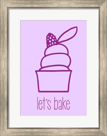 Framed Let&#39;s Bake - Dessert III Purple Print