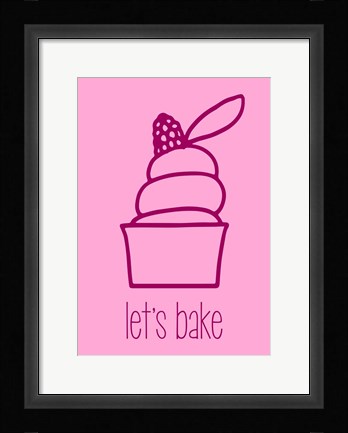 Framed Let's Bake - Dessert III Pink Print