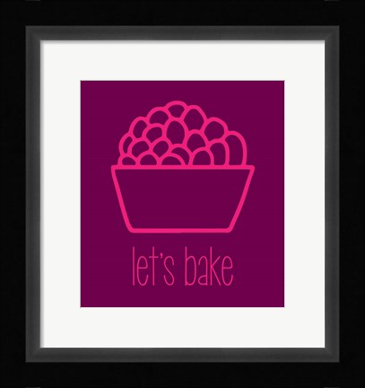 Framed Let's Bake - Dessert II Magenta Print