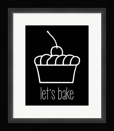 Framed Let's Bake - Dessert I Black Print