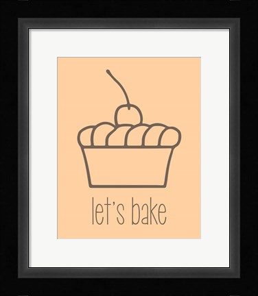 Framed Let's Bake - Dessert I Creme Print