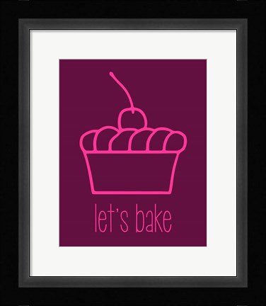 Framed Let's Bake - Dessert I Magenta Print