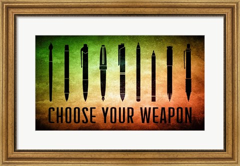 Framed Choose Your Weapon - Scrotched Earth Print