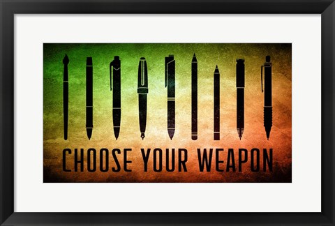 Framed Choose Your Weapon - Scrotched Earth Print