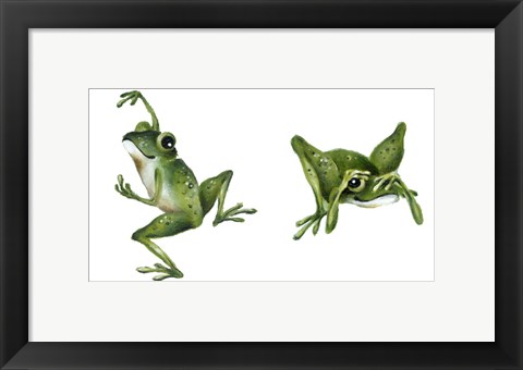 Framed April Showers - Frogs Print