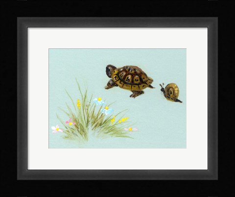 Framed Spring Fling - Trutle And Snail Print