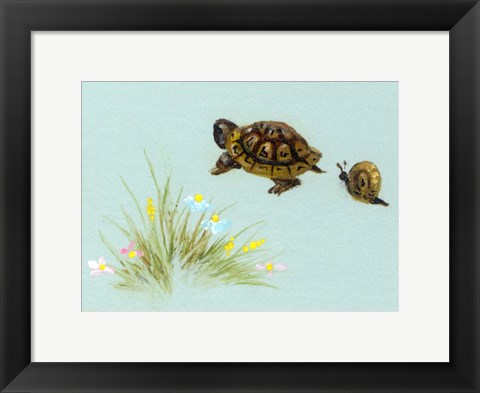Framed Spring Fling - Trutle And Snail Print