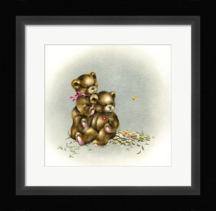 Framed Teddy Bear's Picnic I Print