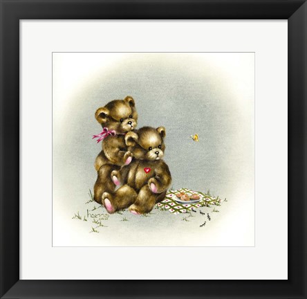 Framed Teddy Bear's Picnic I Print