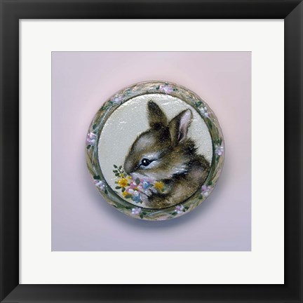 Framed Bunny Circle II Print