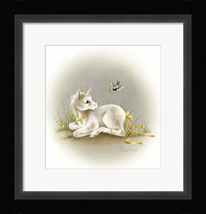 Framed Baby Unicorn Print