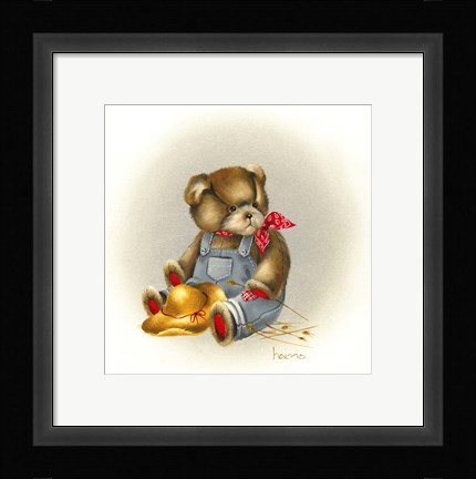 Framed Country Teddy Print