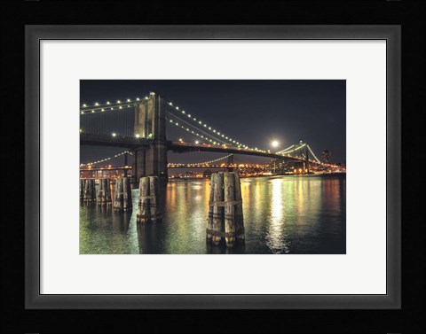Framed Moon Over Brooklyn Print