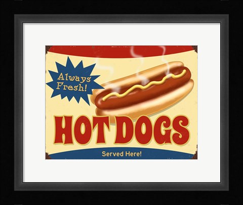 Framed Always Fresh Hot Dogs Print