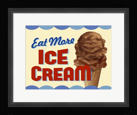 Framed Eat More Ice Cream Print