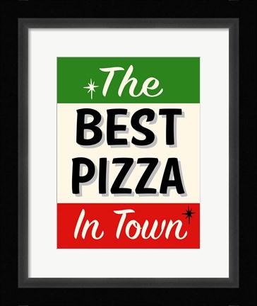 Framed Best Pizza Stripe Print