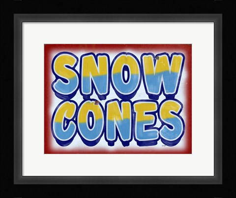 Framed Snow Cones Distressed Print