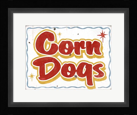 Framed Corn Dogs Distressed Print