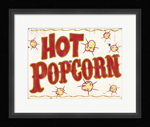 Framed Hot Popcorn Distressed Print