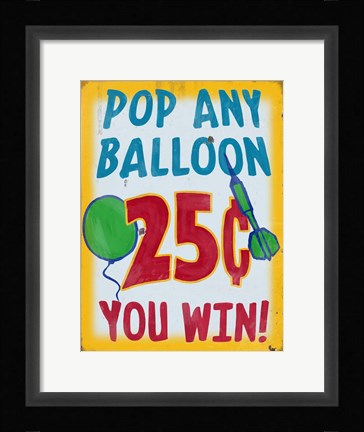 Framed Pop Any Balloon Distressed Print