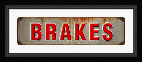 Framed Brakes Rusted Garage Print
