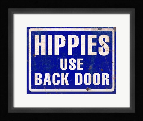 Framed Hippies Back Door Print