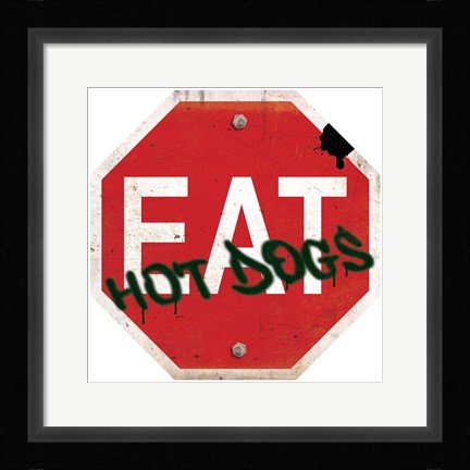 Framed Eat Stop Hot Dogs Print