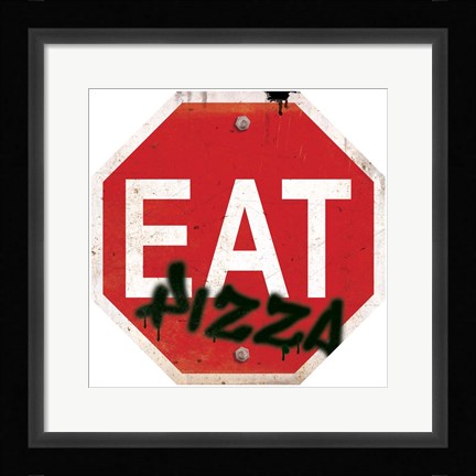 Framed Eat Stop Pizza Print